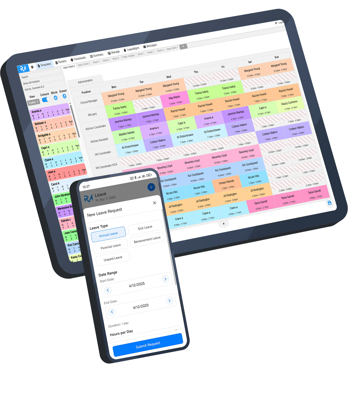 RosterMate tablet