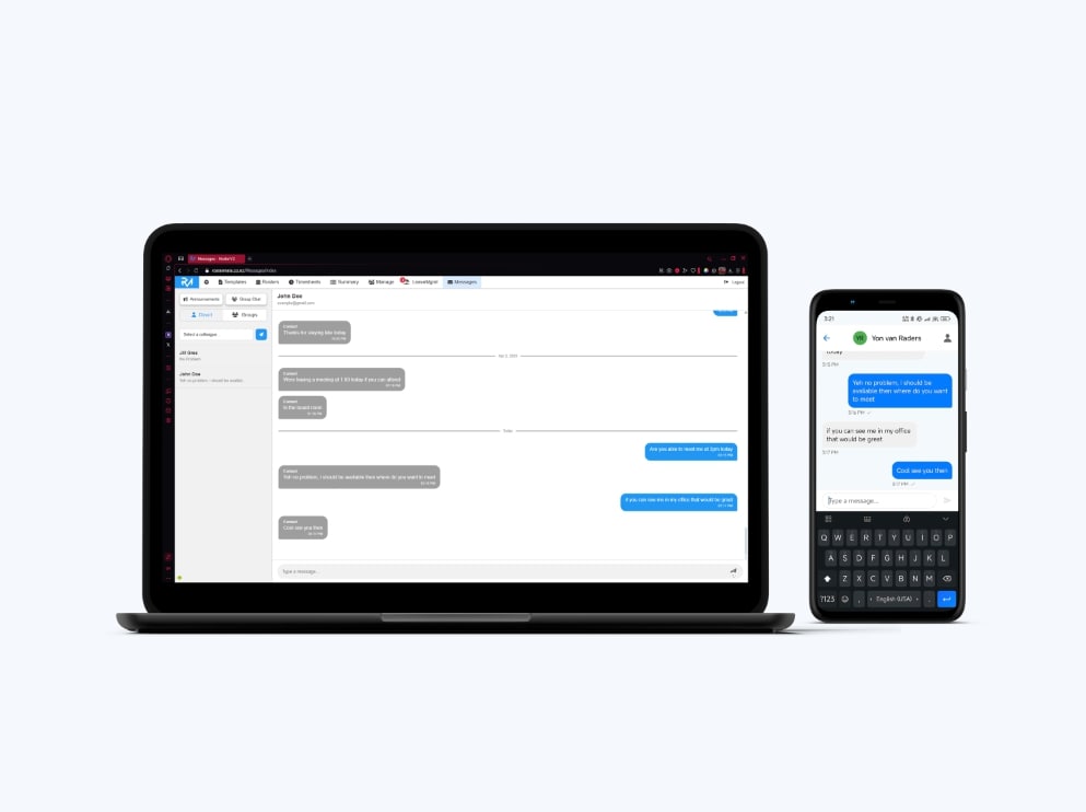 Messaging System Screenshot