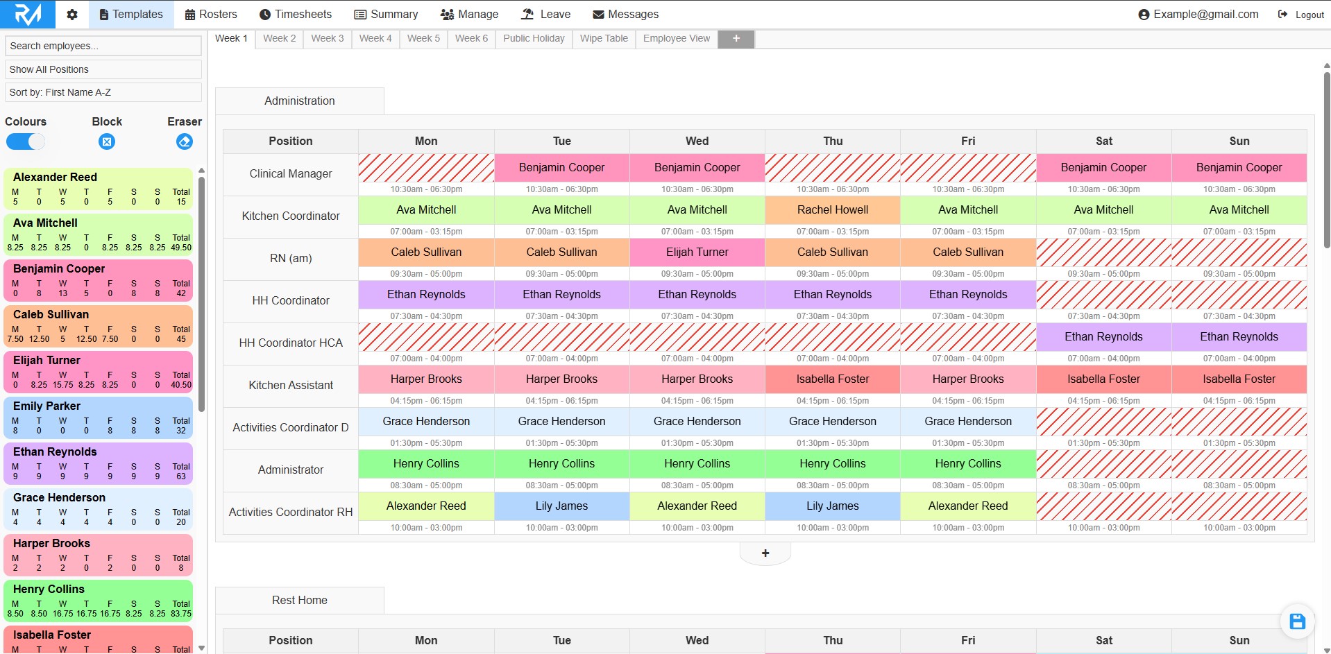 Roster Templates Screenshot